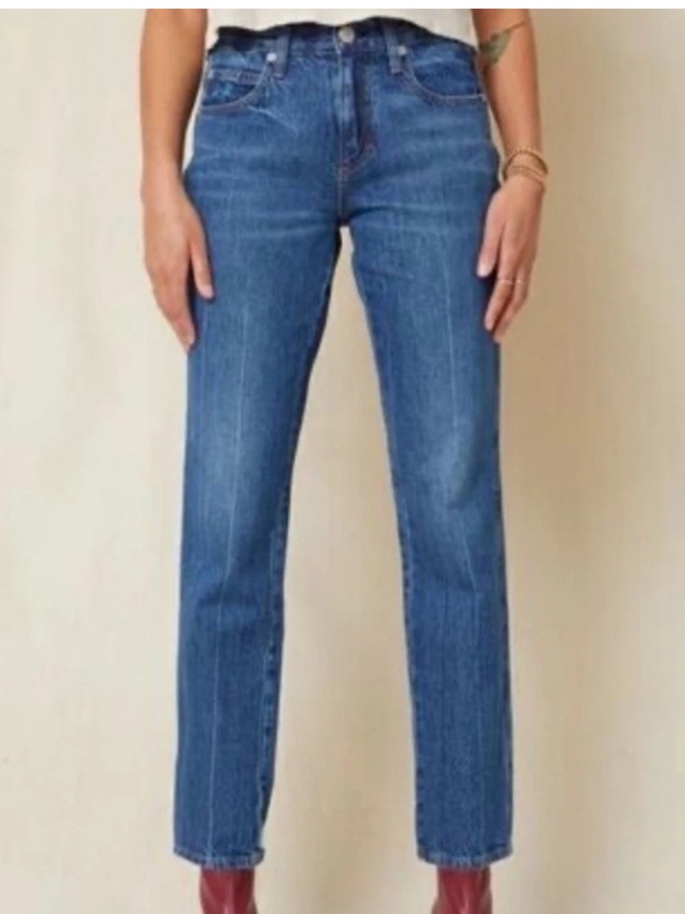 AMO Harriet Mid Rise Straight Jeans